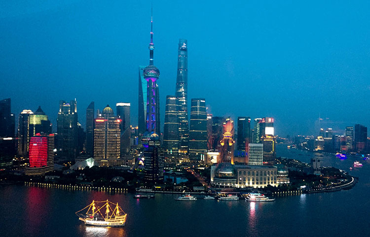 Evening skyline in China